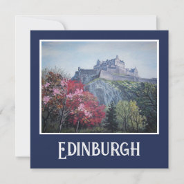Edinburgh Castle-kaart voor fijne kunst door Pola. Feestdagenkaart