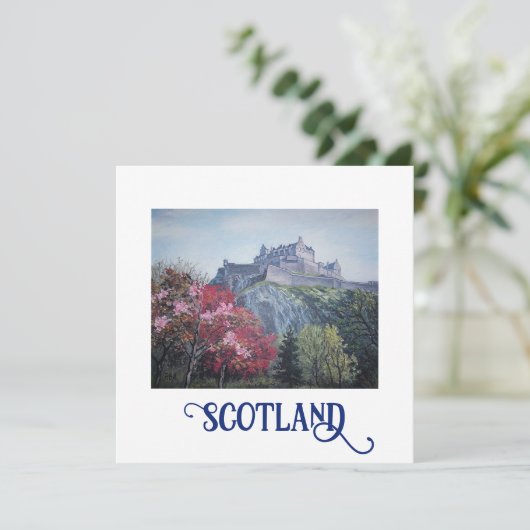 Edinburgh Castle-kaart voor fijne kunst door Pola. Feestdagenkaart (Staand voorkant)