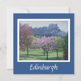Edinburgh Castle-kaart voor fijne kunst door Pola. Feestdagenkaart