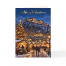 Edinburgh Castle Kerstmis Vakantiewenskaart