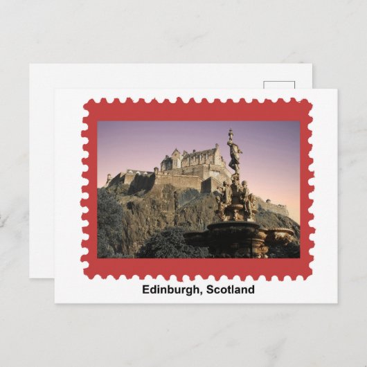 Edinburgh Castle Postage Stamp Briefkaart (Voorkant / Achterkant)