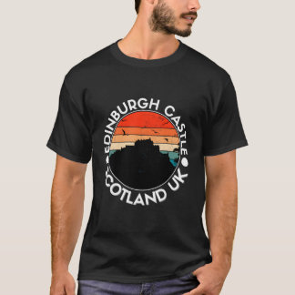 Edinburgh Castle Schotland Retro Sunset Souvenir P T-shirt