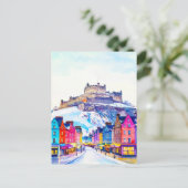  Edinburgh Castle Schotland Winterreizen Briefkaart (Staand voorkant)