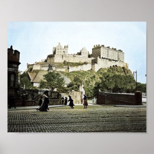 Edinburgh Castle Scotland 1910 Grassmarket Poster
