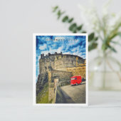 Edinburgh Castle Scotland Retro Style Briefkaart (Staand voorkant)