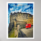 Edinburgh Castle Scotland Retro Style Poster (Voorkant)