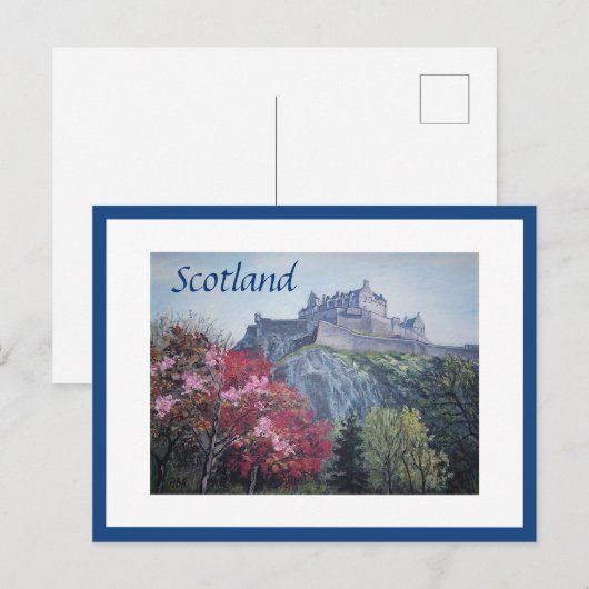 Edinburgh Castle Scotland schilderij van Pola.B.Al Briefkaart (Voorkant / Achterkant)