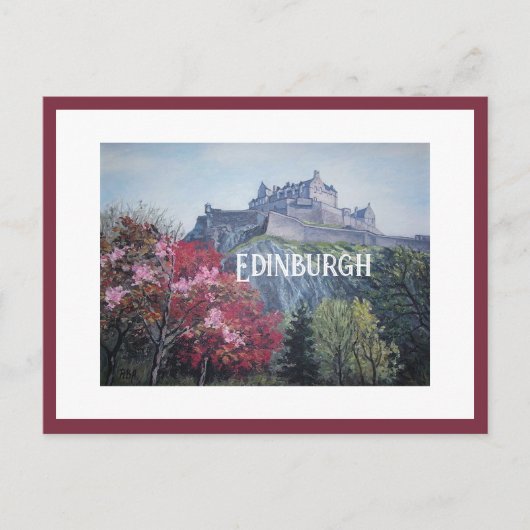 Edinburgh Castle Scotland schilderij van Pola.B.Al Briefkaart (Voorkant)