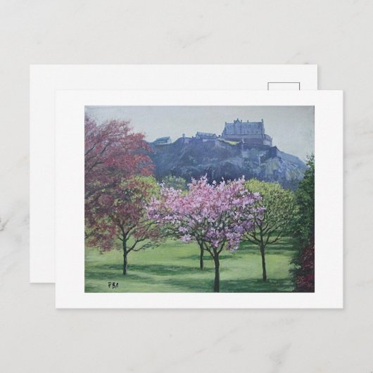 Edinburgh Castle Scotland schilderij van Pola.B.Al Briefkaart (Voorkant / Achterkant)