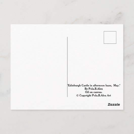 Edinburgh Castle Scotland schilderij van Pola.B.Al Briefkaart (Achterkant)