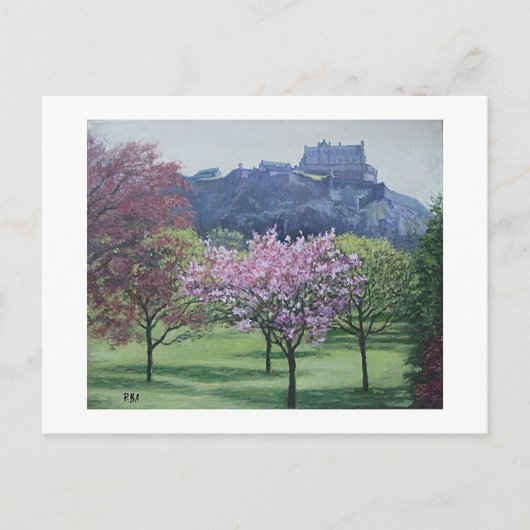 Edinburgh Castle Scotland schilderij van Pola.B.Al Briefkaart (Voorkant)