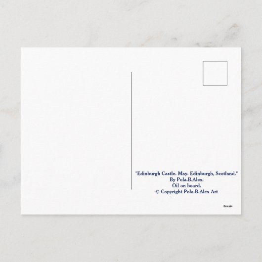 Edinburgh Castle Scotland schilderij van Pola.B.Al Feestdagenkaart (Achterkant)