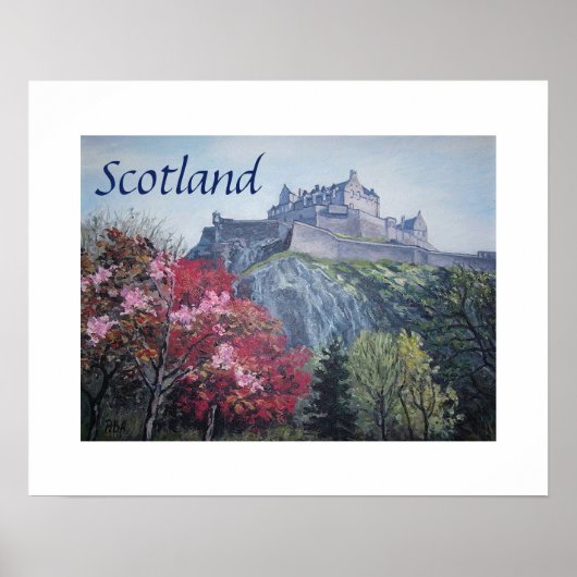 Edinburgh Castle Scotland schilderij van Pola.B.Al Poster (Voorkant)
