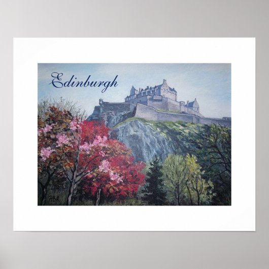 Edinburgh Castle Scotland schilderij van Pola.B.Al Poster (Voorkant)
