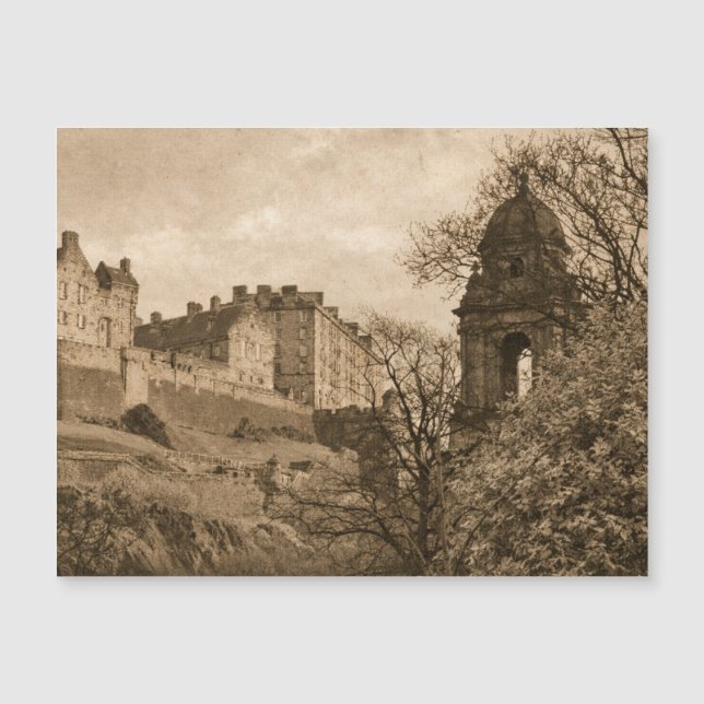 Edinburgh Castle Sepia Foto (Voorkant)