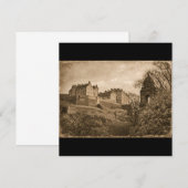 Edinburgh Castle Sepia Foto Kaart (Voorkant / Achterkant)