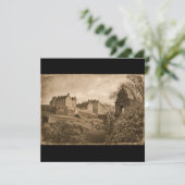 Edinburgh Castle Sepia Foto Kaart (Staand voorkant)