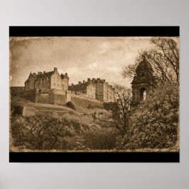 Edinburgh Castle Sepia Foto Poster