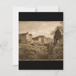 Edinburgh Castle Sepia Foto RSVP Kaartje