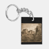 Edinburgh Castle Sepia Foto Sleutelhanger (Voorkant Links)