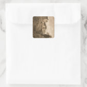Edinburgh Castle Sepia Foto Vierkante Sticker (Tas)