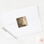 Edinburgh Castle Sepia Foto Vierkante Sticker (Envelop)