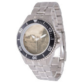 Edinburgh Castle Sepia Photograph Horloge (Gekanteld)