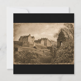 Edinburgh Castle Sepia Photograph Kaart