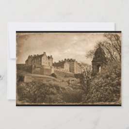 Edinburgh Castle Sepia Photograph Kaart