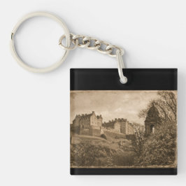 Edinburgh Castle Sepia Photograph Sleutelhanger