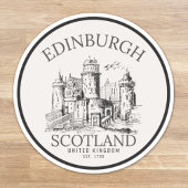 Edinburgh Castle Sticker | Vintage Travel Art