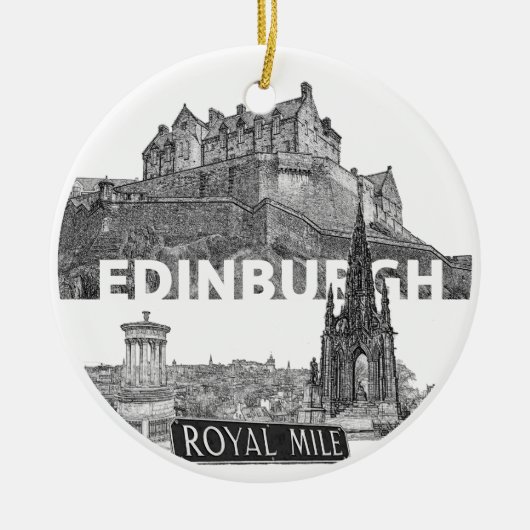 Edinburgh Christmas Bauble Keramisch Ornament (Voorkant)