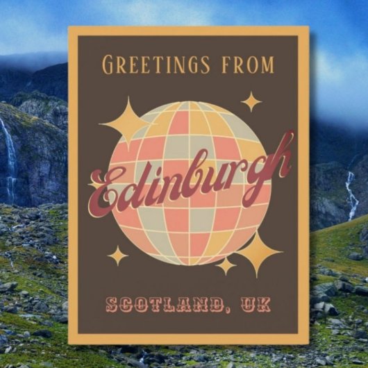 Edinburgh City Scotland UK Retro Briefkaart