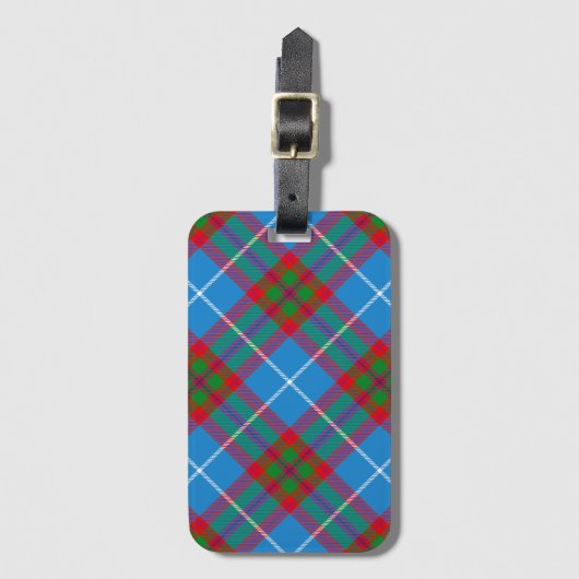 Edinburgh City Tartan Plaid Blauw Rood Paarse Lugg Bagagelabel (Voorkant (verticaal))