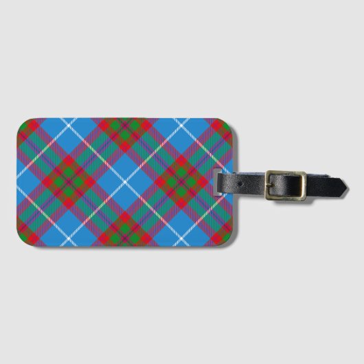 Edinburgh City Tartan Plaid Blauw Rood Paarse Lugg Bagagelabel (Voorkant (horizontaal))