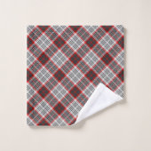 Edinburgh City Tartan Pset Grey Black Red Bad Handdoek (Wasdoekje)