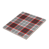 Edinburgh City Tartan Pset Grey Black Red Tegeltje (Zijkant)