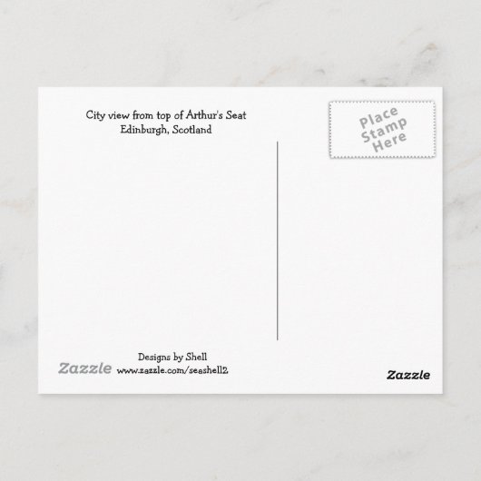 Edinburgh City Uitzicht van Arthur's Seat Briefkaart (Achterkant)