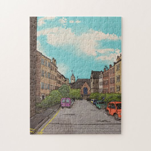 Edinburgh Cityscape Illustratie Legpuzzel (Verticaal)