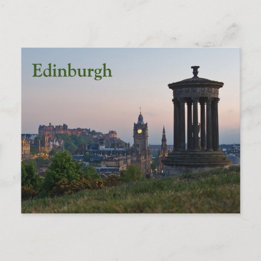 Edinburgh Cityscape Sunset Briefkaart (Voorkant)