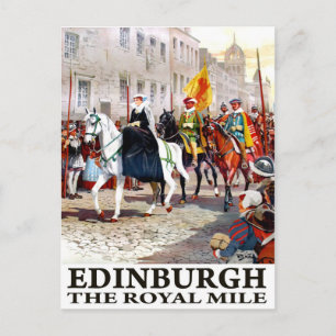 Edinburgh, de Royal Mile, Engeland, vintage reizen Briefkaart