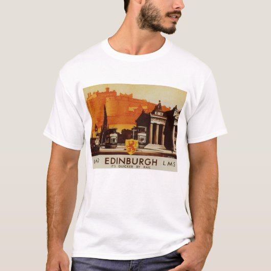 Edinburgh door Poster van de spoorweg LNER T-shirt (Voorkant)