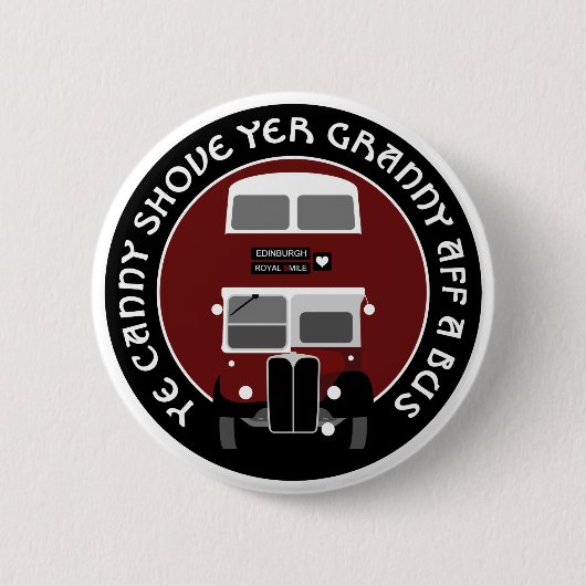  Edinburgh Double-decker Bus Badge Ronde Button 5,7 Cm (Voorkant)