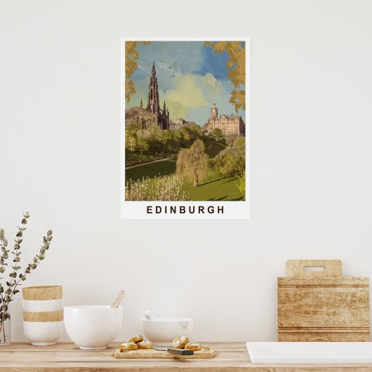 Edinburgh England vintage Poster (Keuken)