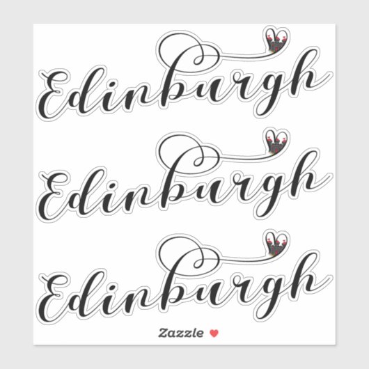 Edinburgh Flag Heart, Edinburgher Sticker (Vel)