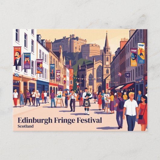 Edinburgh Fringe Festival Schotland Briefkaart (Voorkant)