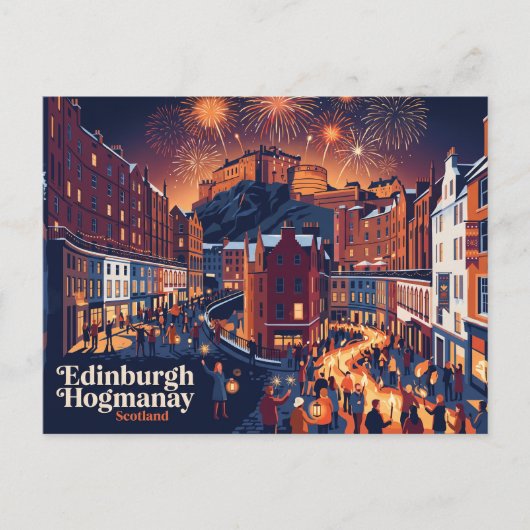 Edinburgh Hogmanay Schotland Briefkaart (Voorkant)
