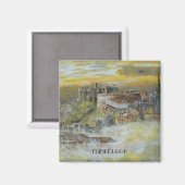Edinburgh kasteel oker beige schilderij Schotland Magneet (Voorkant / Achterkant)