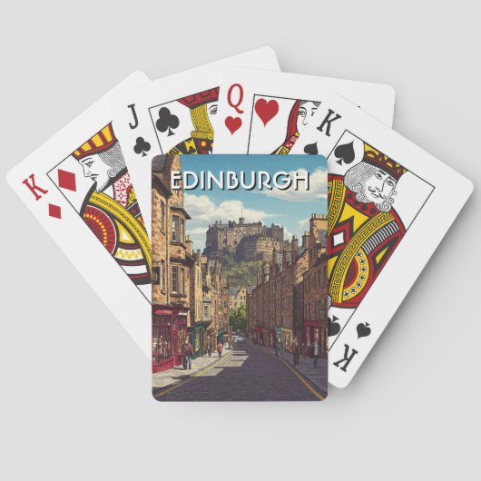 Edinburgh Kasteel Schotland Reizen Pokerkaarten (Achterkant)