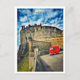 Edinburgh Kasteel Schotland Retro Stijl Briefkaart
